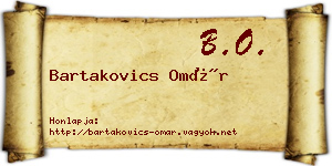 Bartakovics Omár névjegykártya